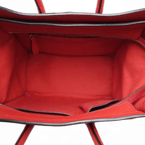 Celine Handbag Luggage Series Micro Shopper Calf Red - Picture 2 of 7